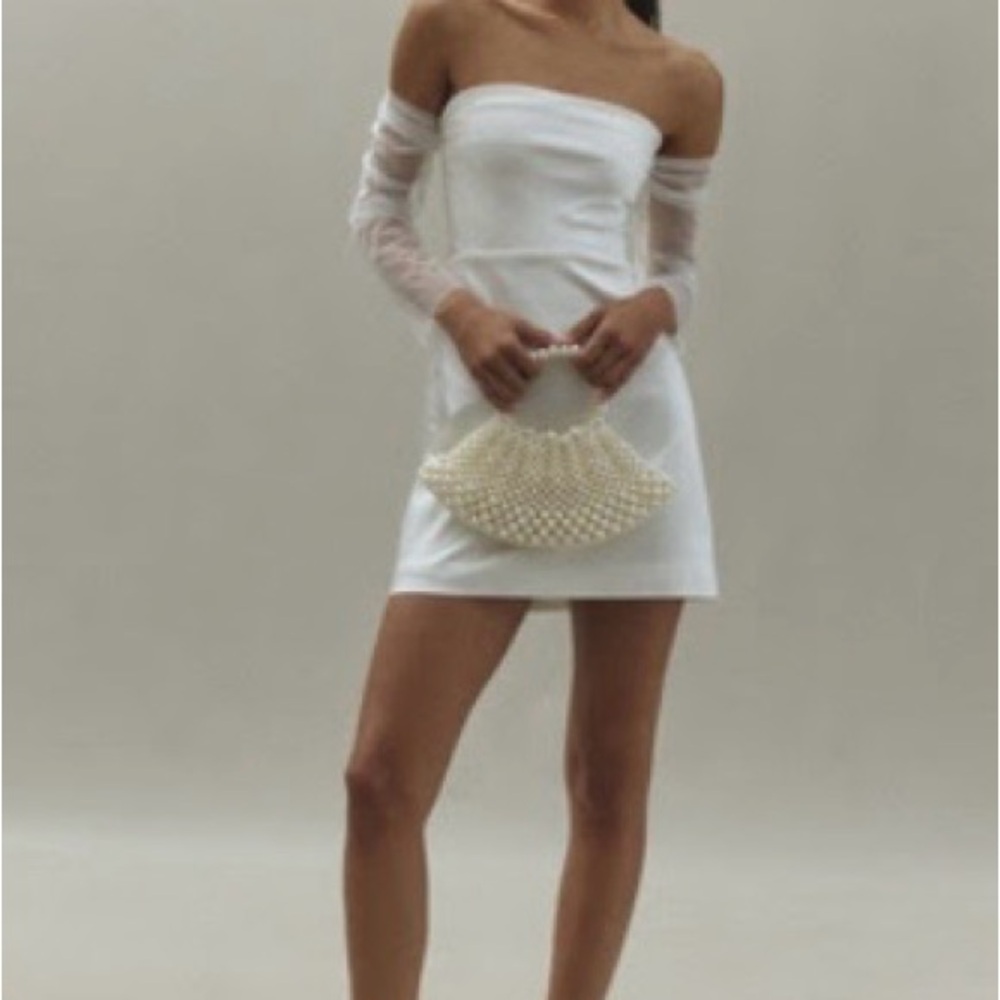 BHLDN Strapless White Mini Dress
